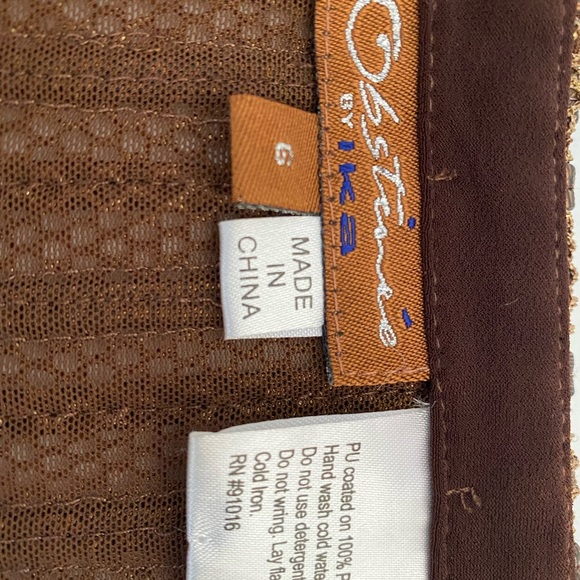 OBSTINEE by IKA BRONZE METALLIC SKIRT IN HONEY COMB PATTERN/VERTICAL LINEAR 6 - Picture 5 of 7